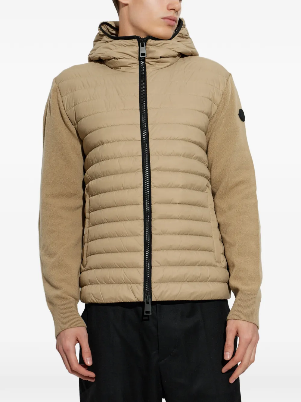 Moncler padded cashmere-blend cardigan Beige