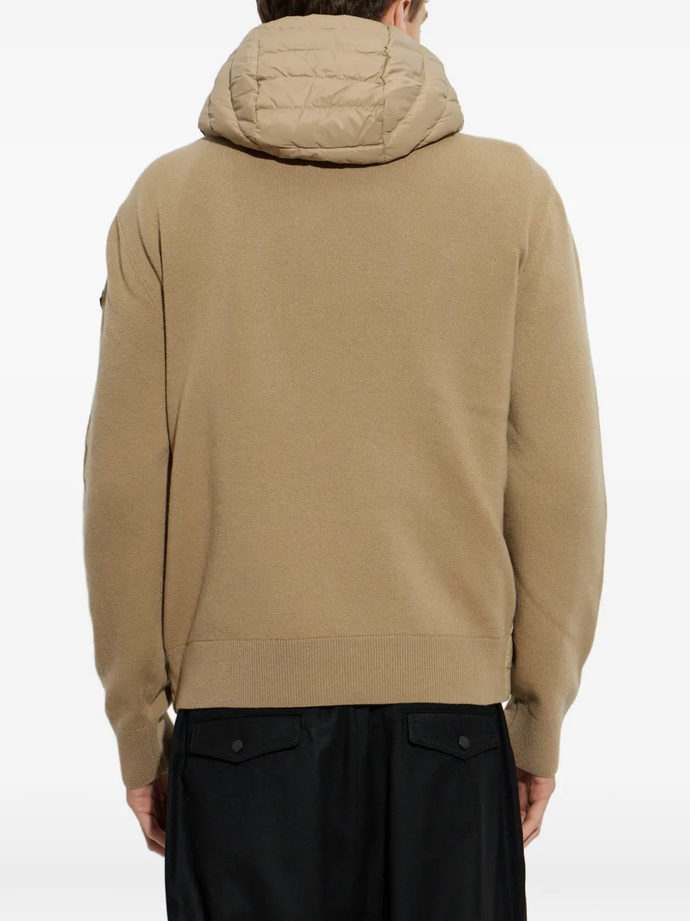 Moncler padded cashmere-blend cardigan Beige