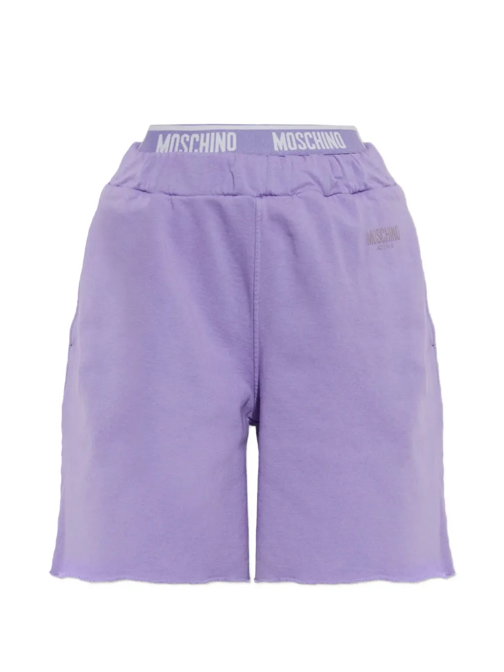 Moschino garment-dyed cotton fleece shorts Paars