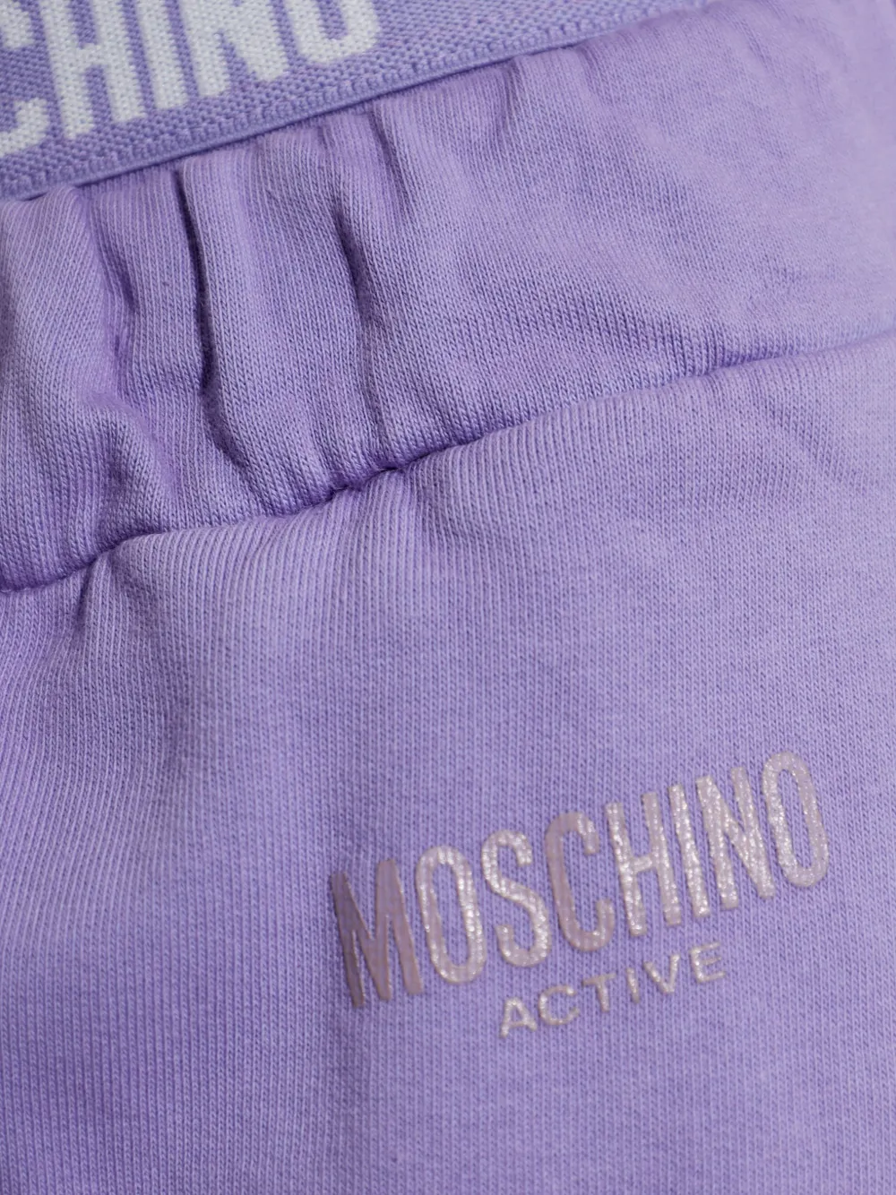 Moschino garment-dyed cotton fleece shorts Paars