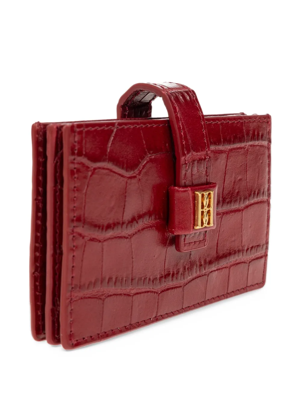 By Malene Birger Vera croc-effect leather wallet Rood