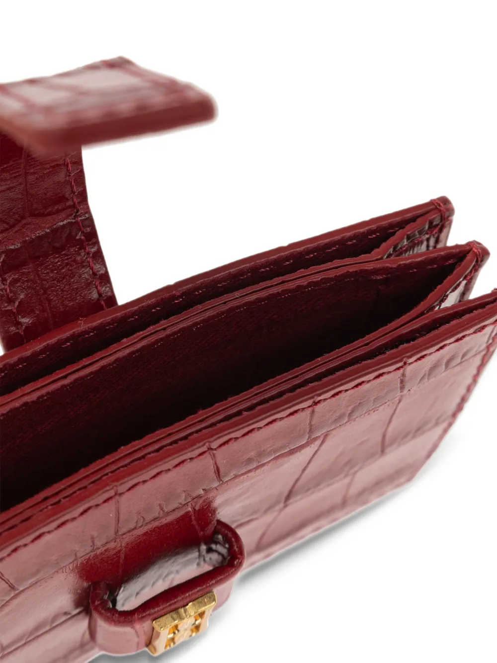 By Malene Birger Vera croc-effect leather wallet Rood