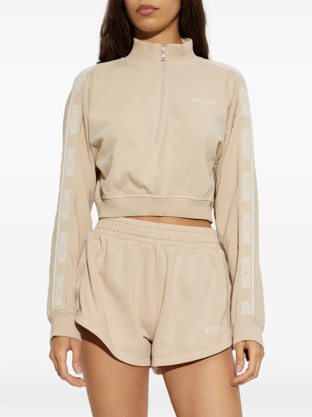 Moschino garment-dyed cotton sweatshirt Beige