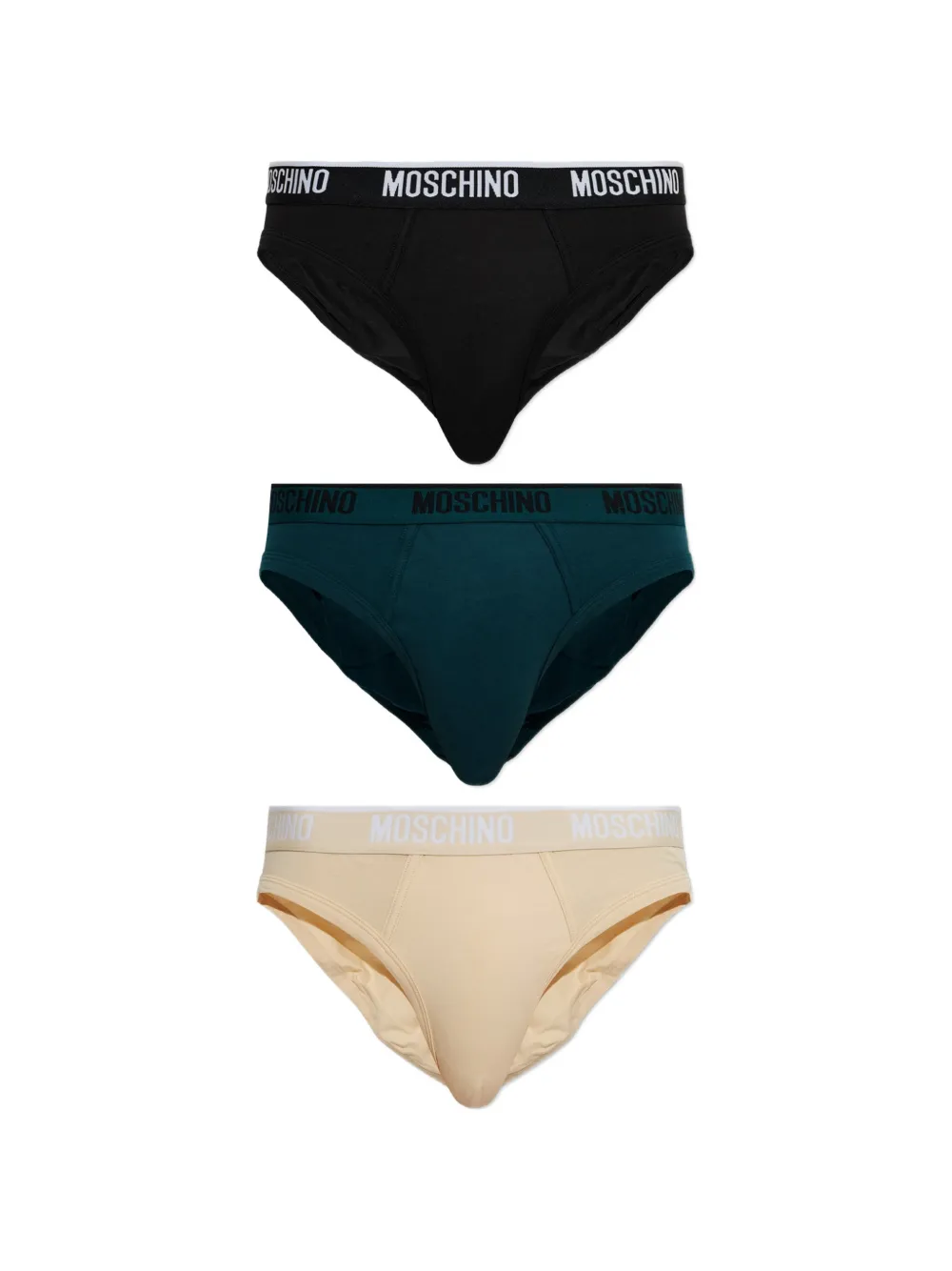 Moschino logo-waistband briefs (set of three) - Nero