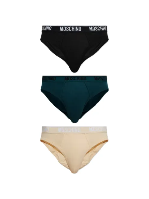 Moschino logo-waistband briefs (set of three)