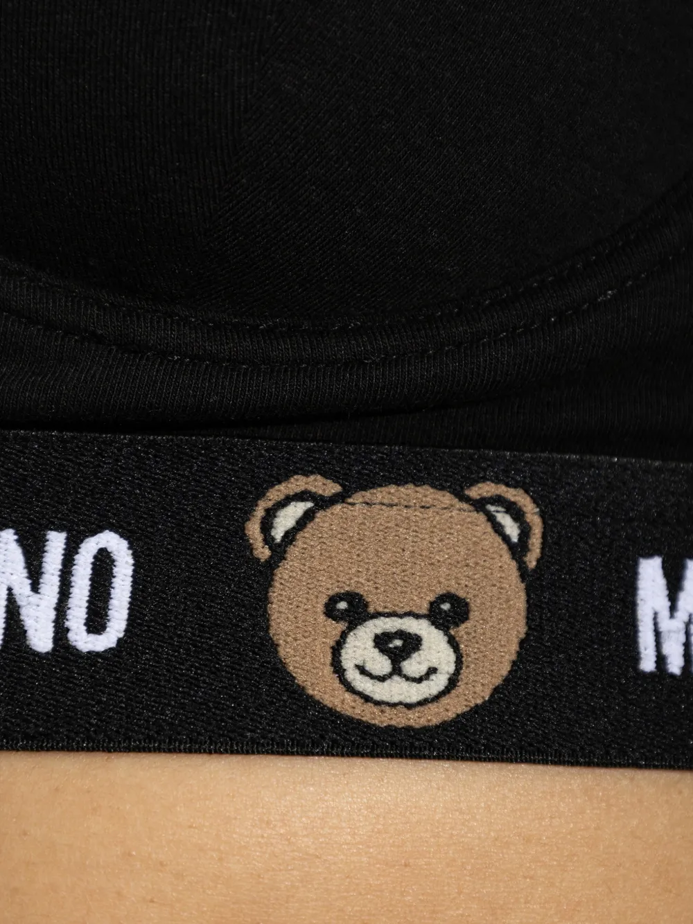 Moschino Teddy Bear logo-band bra Zwart