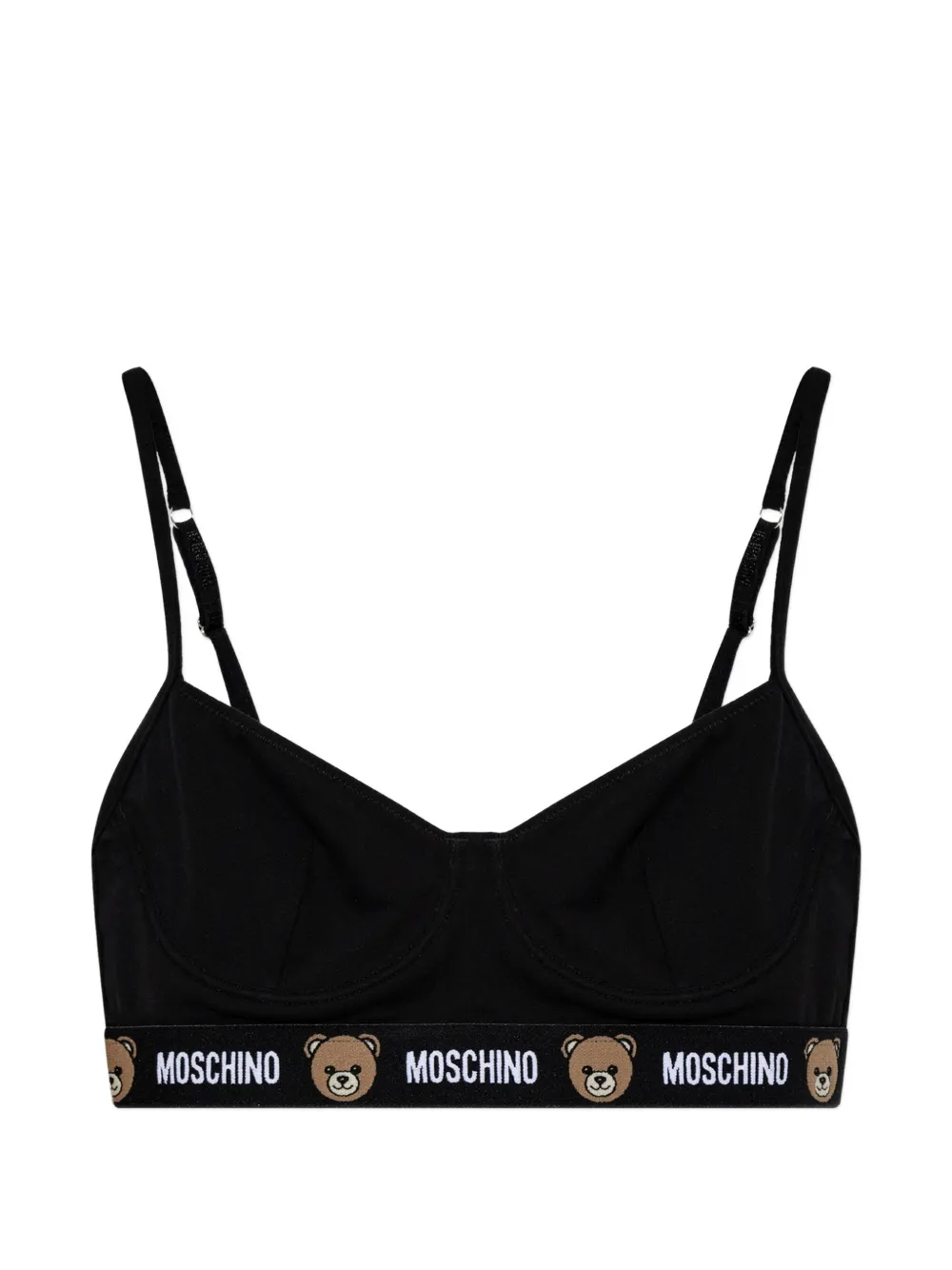 Moschino Teddy Bear logo-band bra - Noir Moschino Teddy Bear logo-band bra - Noir