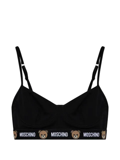 Moschino Teddy Bear logo-band bra