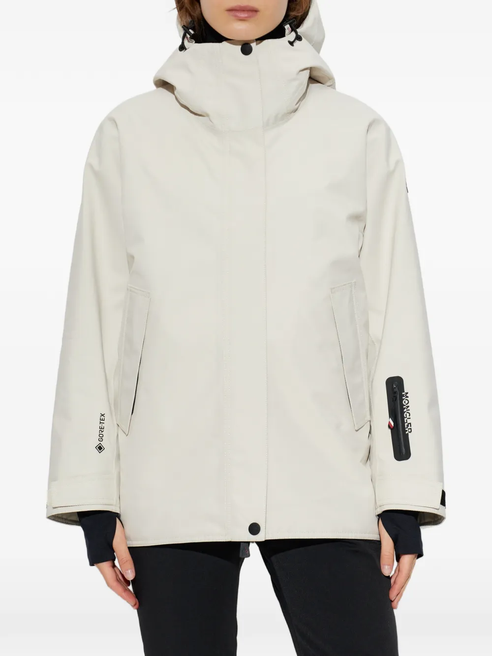 Moncler Grenoble Bwindis Gore-Tex hooded ski jacket Beige