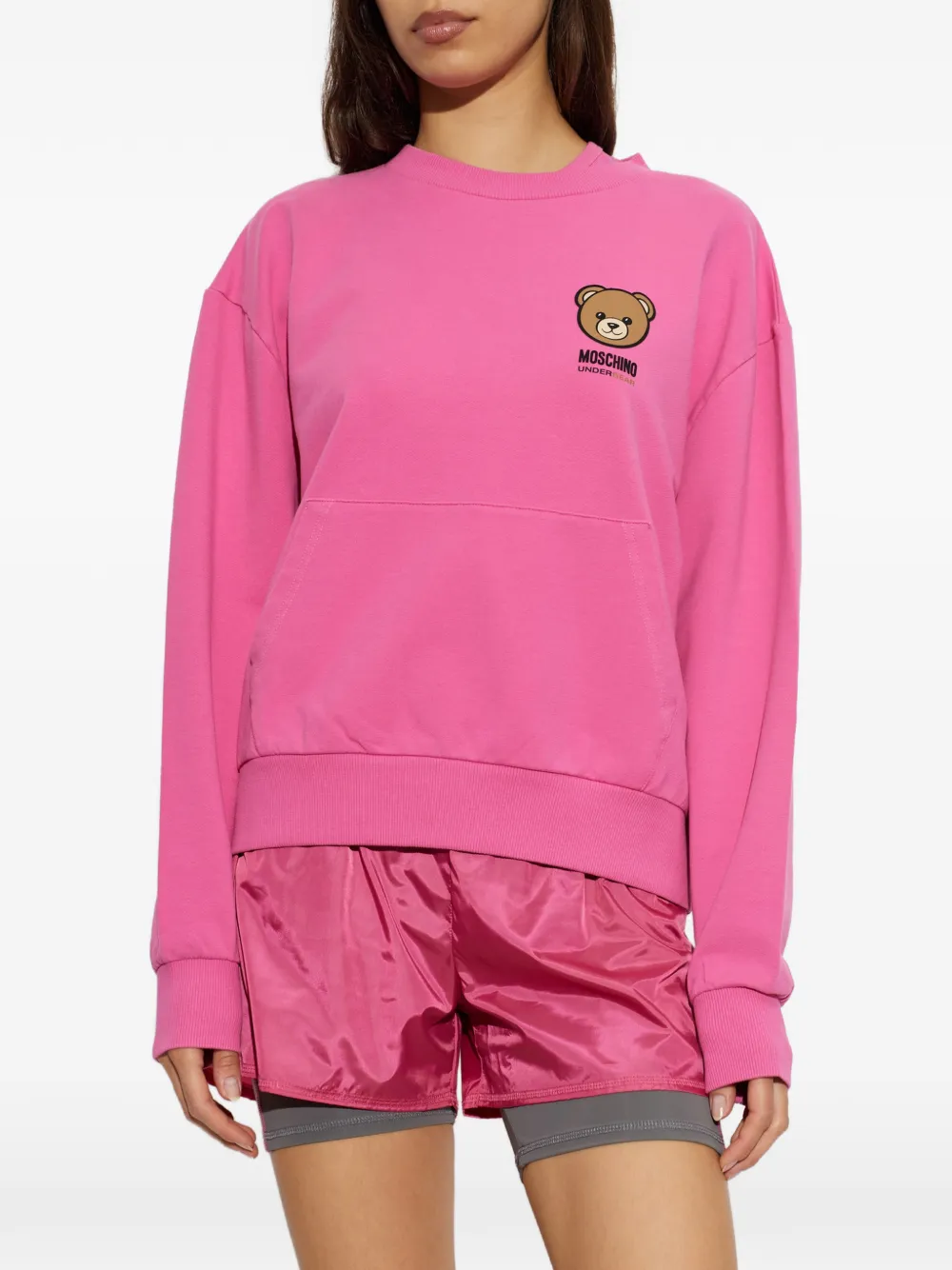 Moschino Teddy Bear-patch sweatshirt Roze