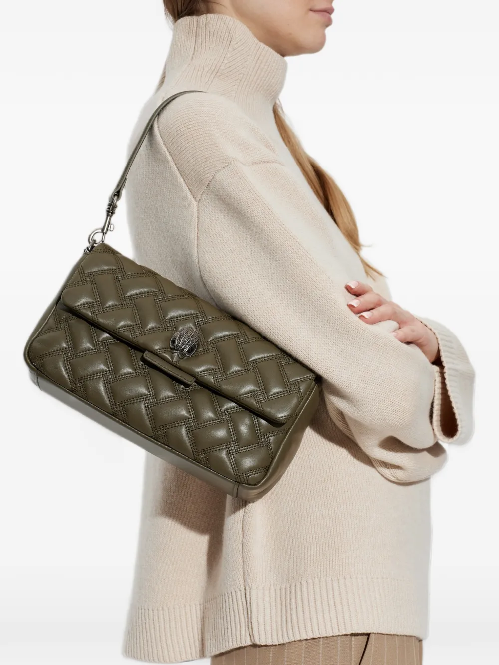 Kurt Geiger London Oxford quilted leather shoulder bag - Verde