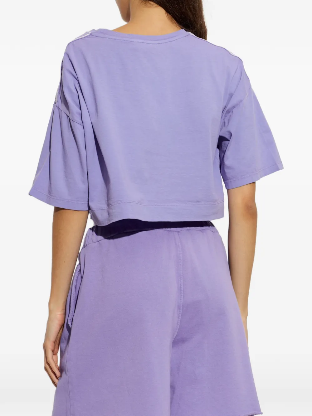 Moschino crop top in cotton jersey Paars