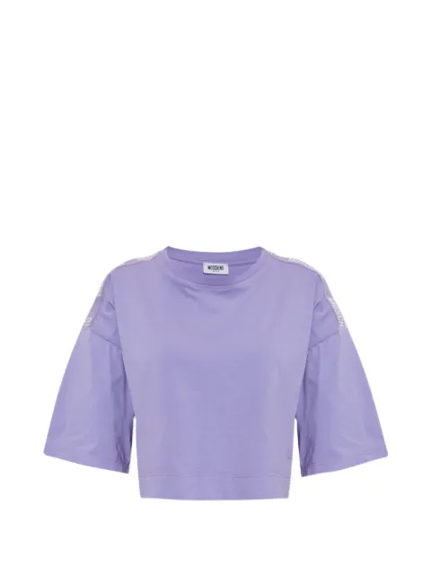 Moschino crop top in cotton jersey
