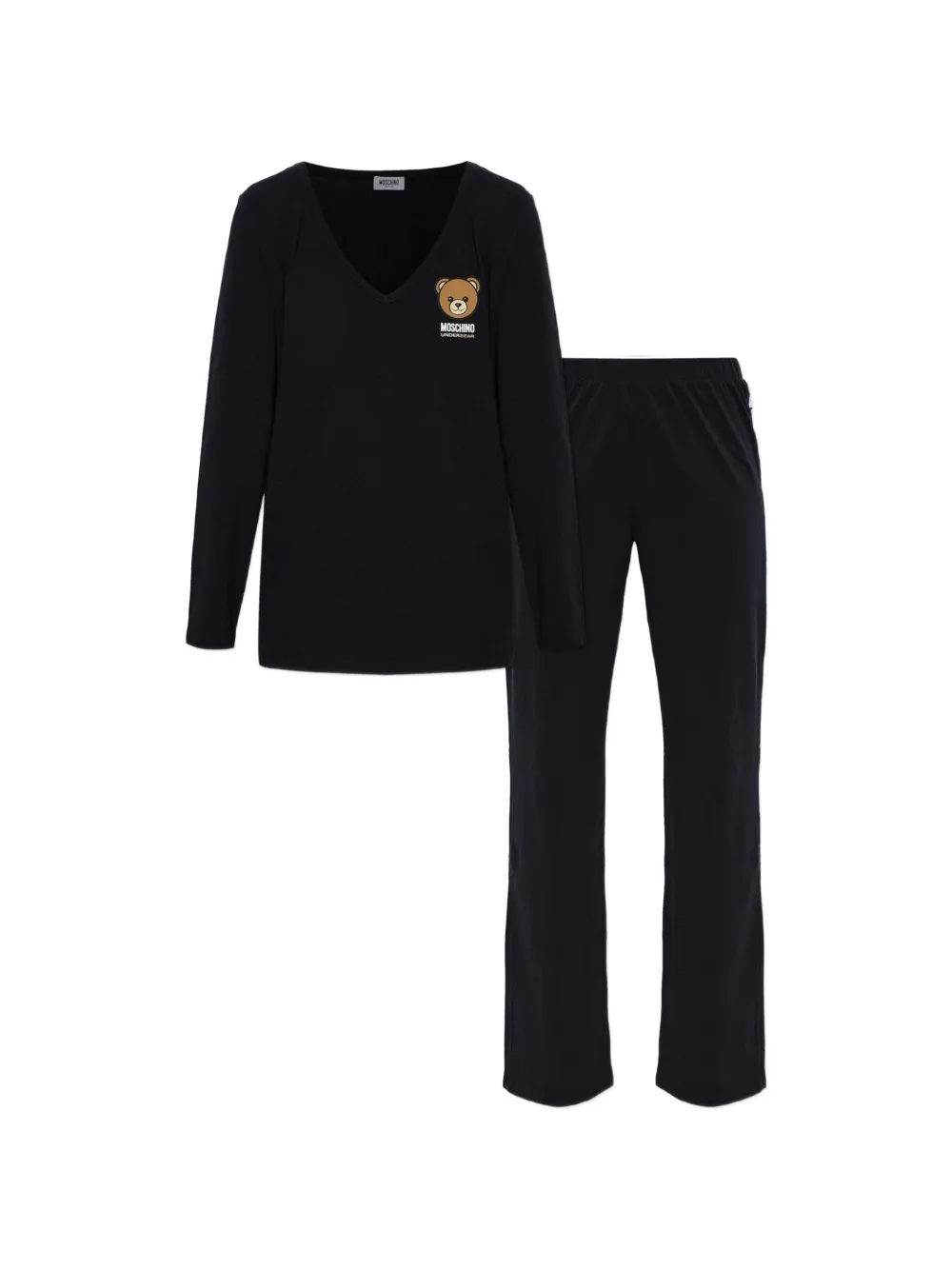 Moschino Underbear logo-patch pajamas Zwart