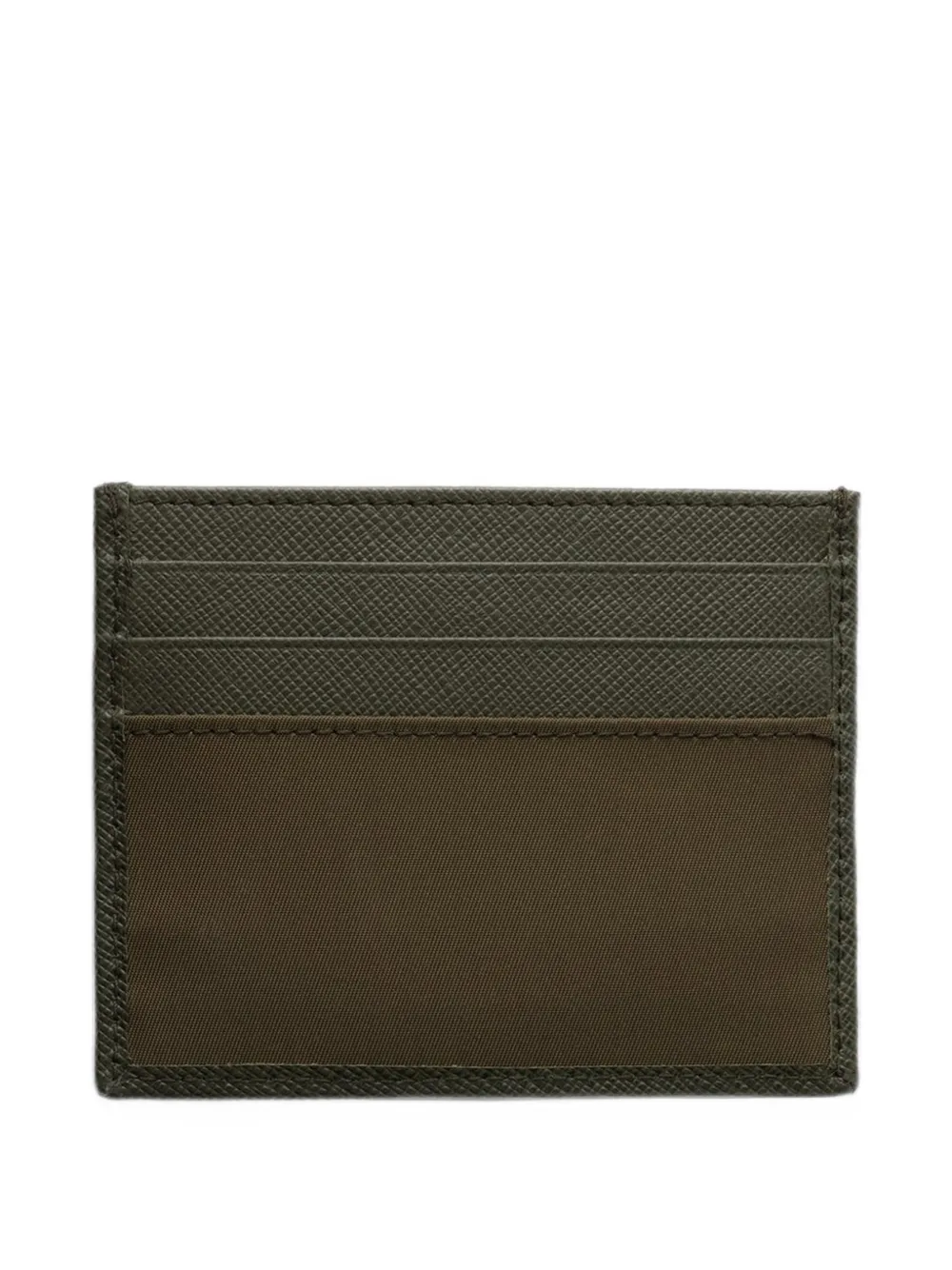 Prada Re-Nylon and Saffiano leather card holder Groen