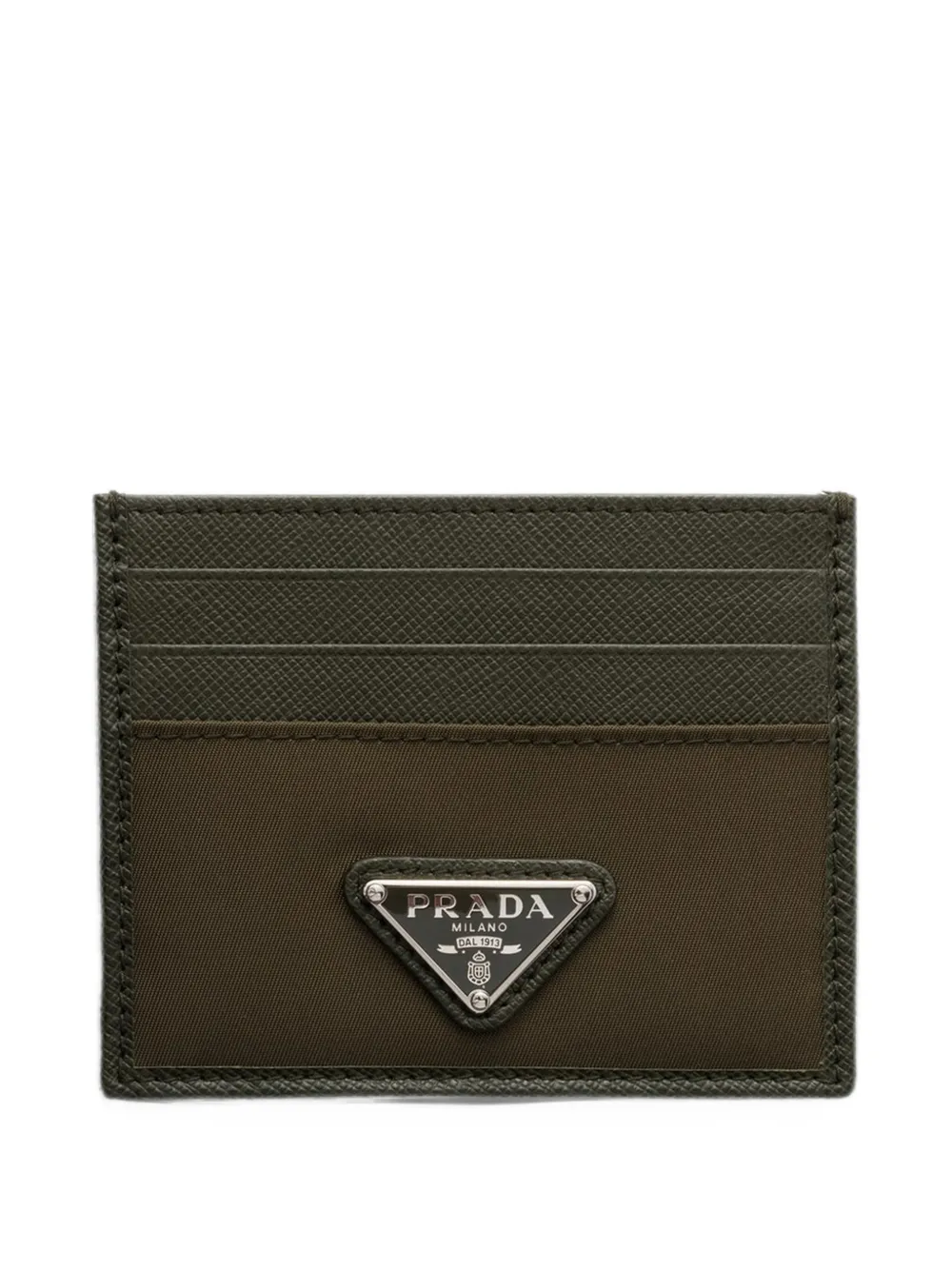 Prada Re-Nylon and Saffiano leather card holder - Verde