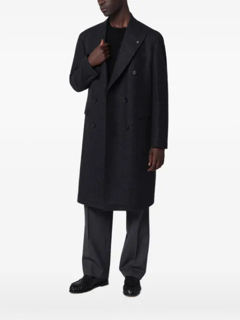 Tagliatore check-pattern double-breasted coat