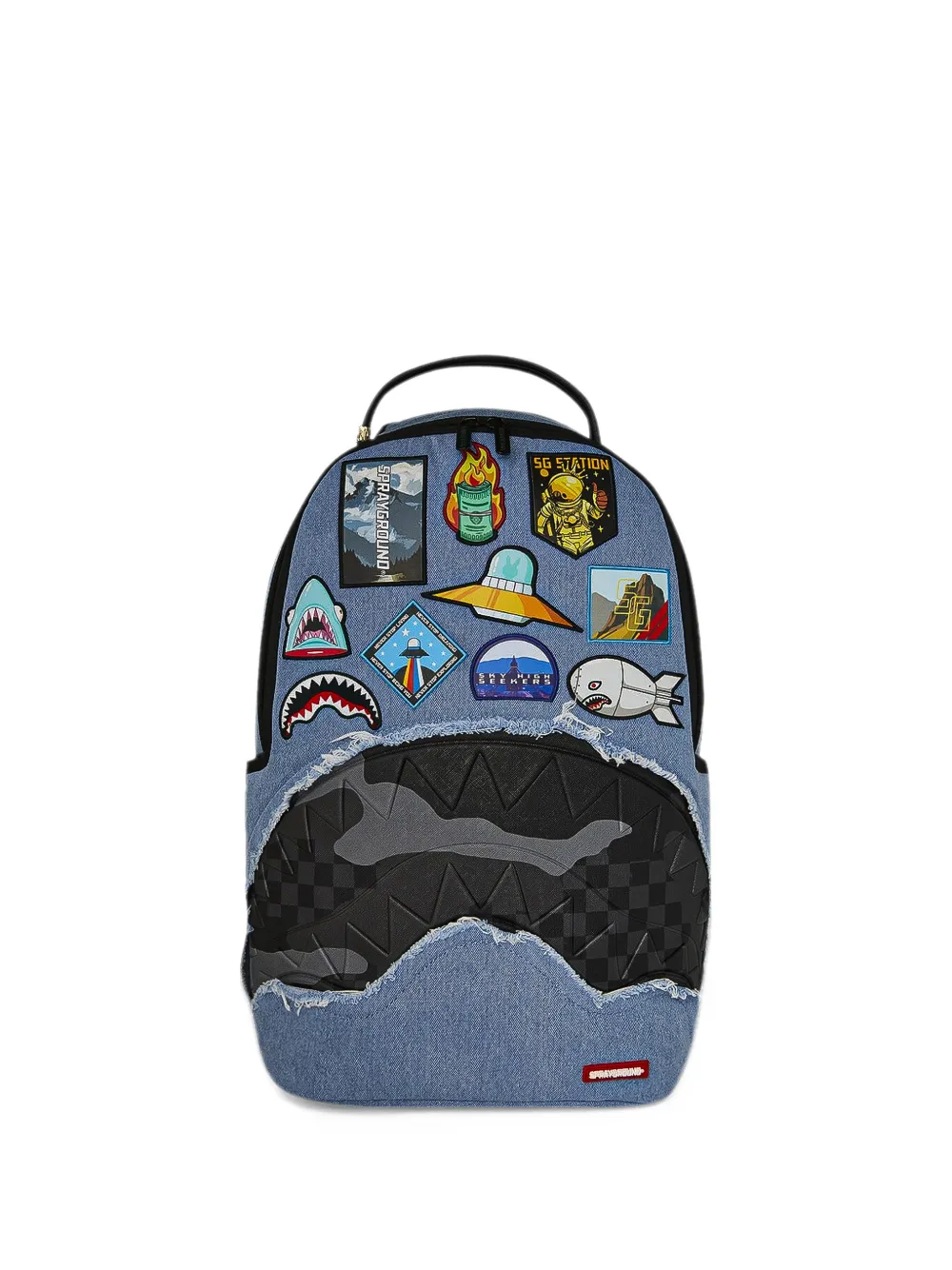 Sprayground Tear 3am Global Stopover patch-detail backpack - Blu