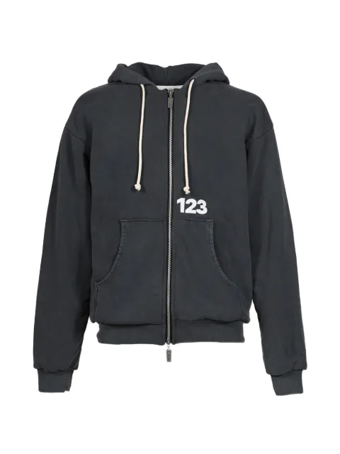 RIVINGTON ROI REBIS logo-print zip-up hoodie
