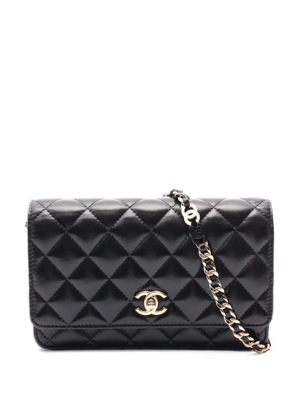 CHANEL Pre-Owned 2021-2026 CC Quilted Lambskin Wallet On Chain crossbody bag - Nero
