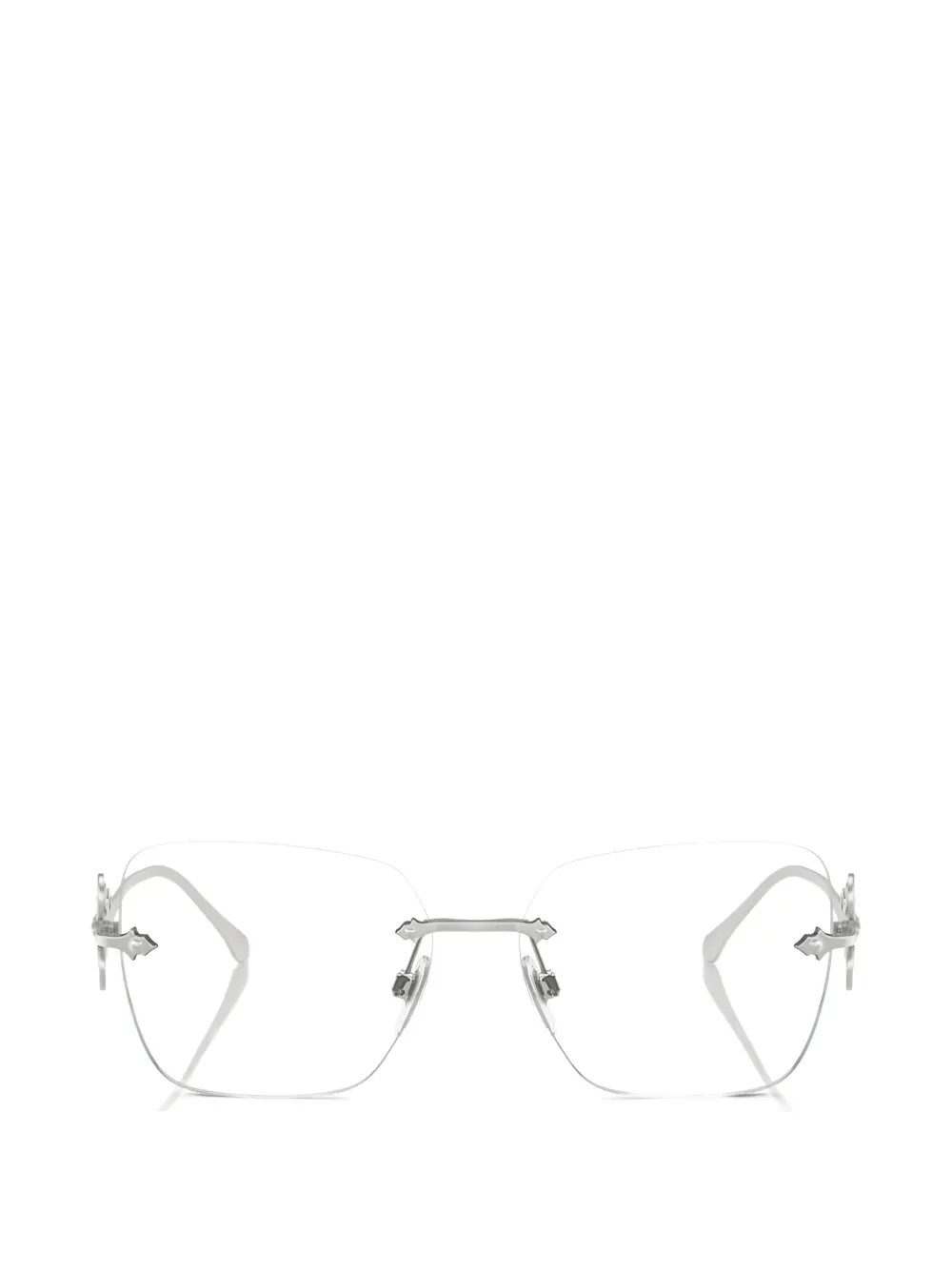 Lauren Ralph Lauren butterfly-frame rimless glasses - Argento