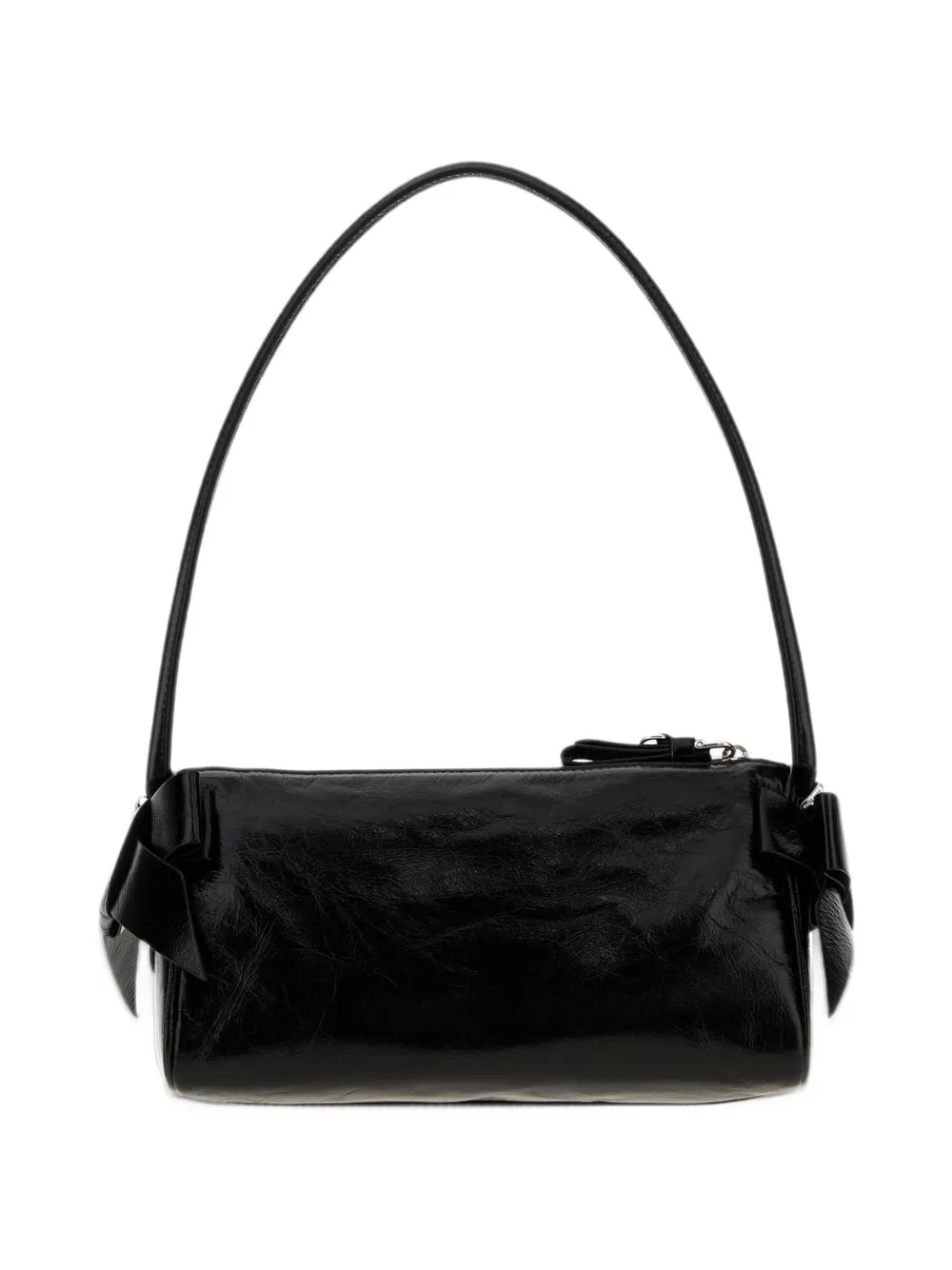 Miu shiny leather pouch Zwart
