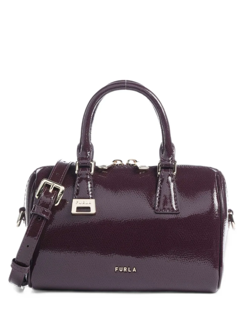 Furla patent-finish tote bag - Viola