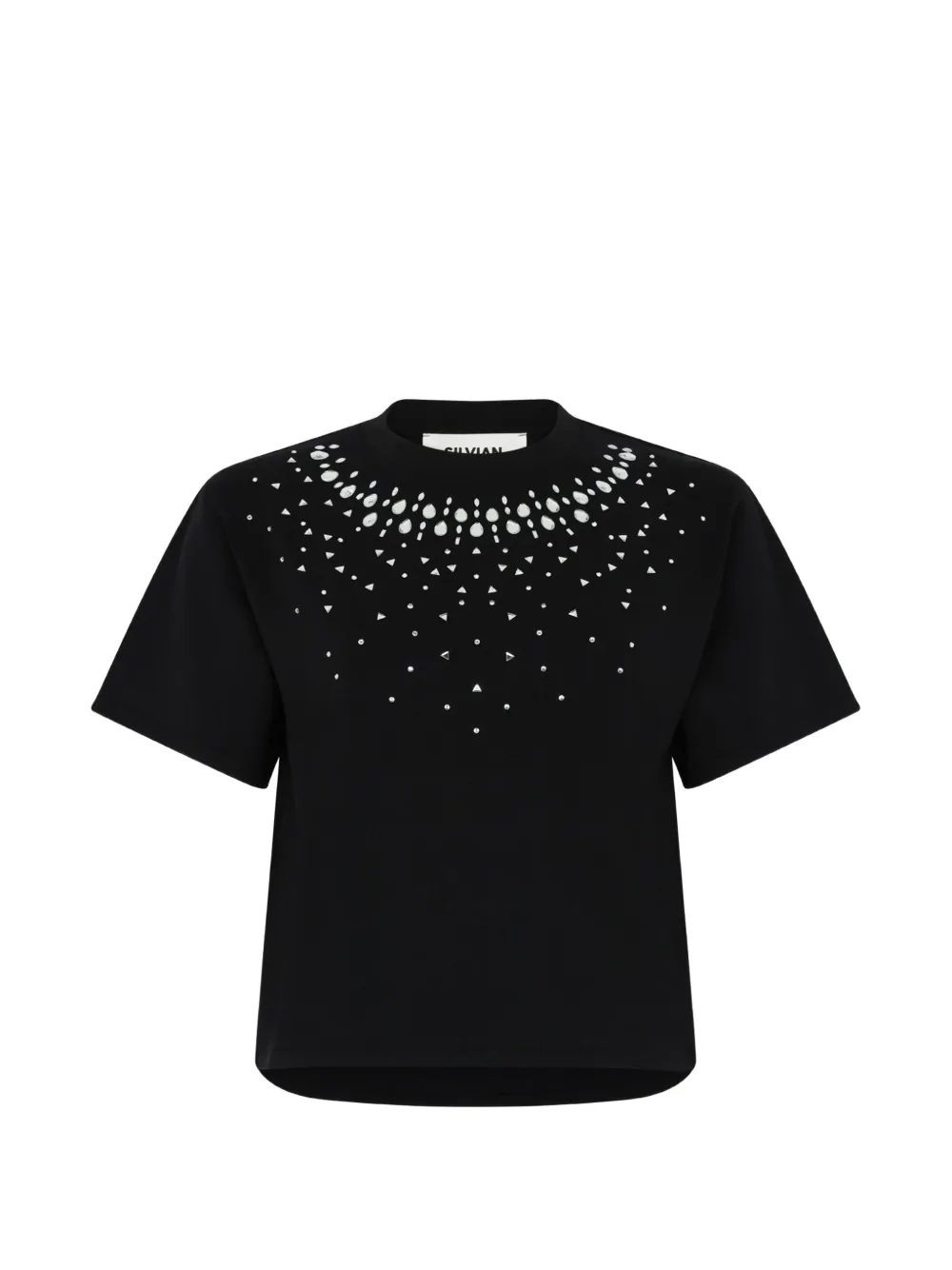 Silvian Heach crystal-embellished T-shirt Zwart