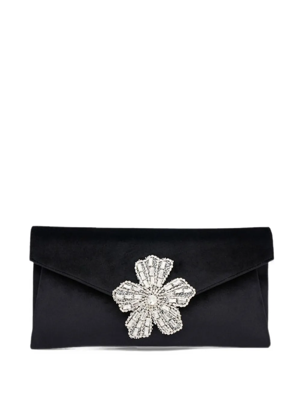 TWENTY FOURHAITCH Vintor crystal-embellished velvet clutch bag - Nero