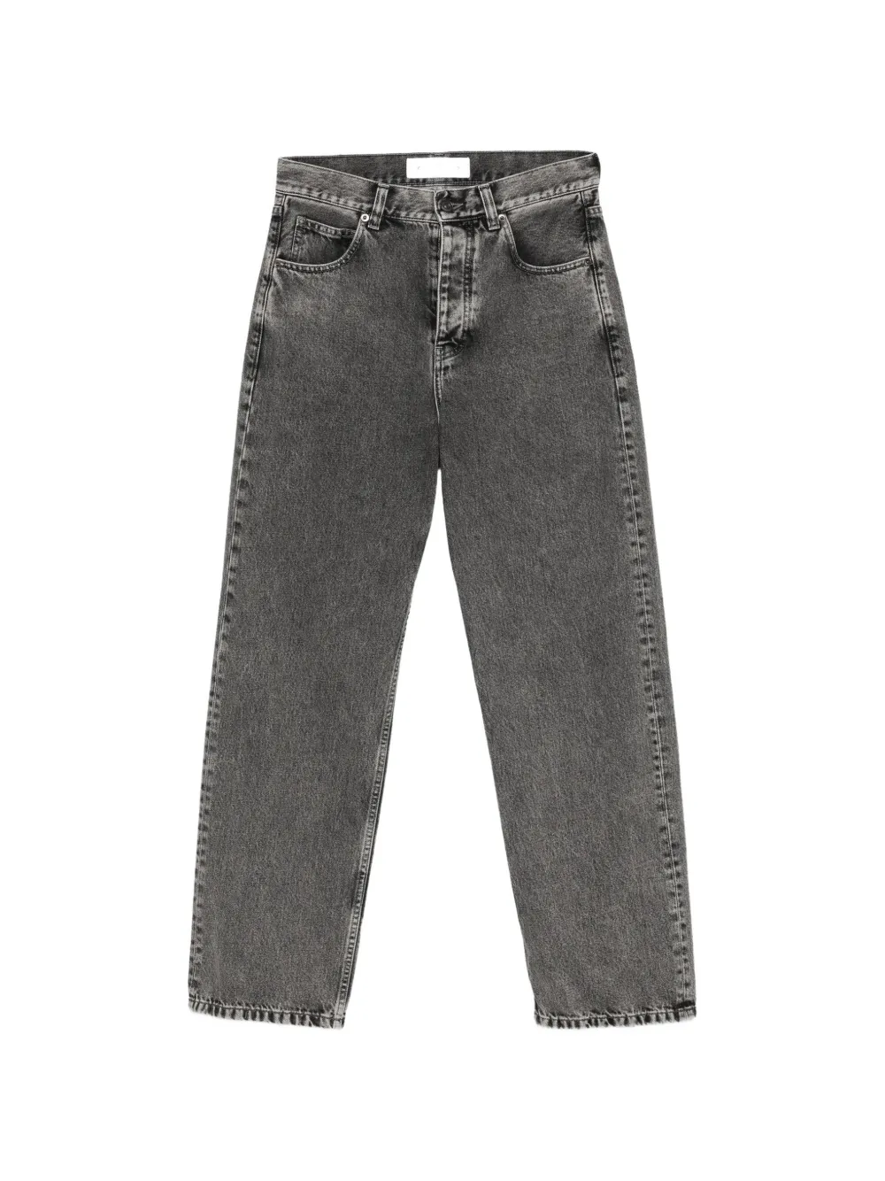 AMARÁNTO acid-wash zigzag-stitch jeans - Grigio