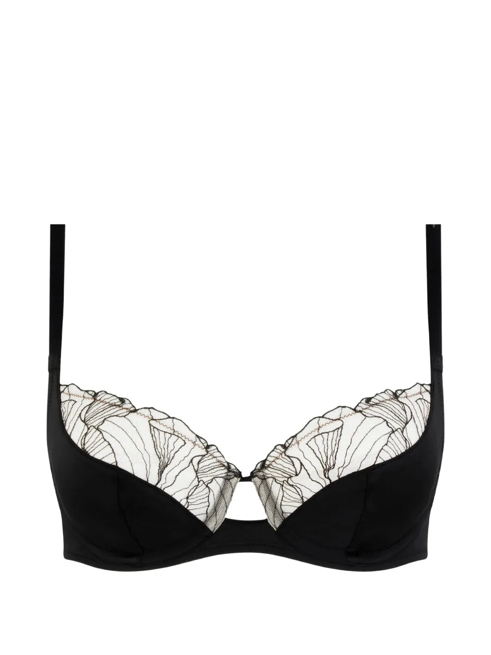 Chantelle embroidered mesh-panel bra - Nero