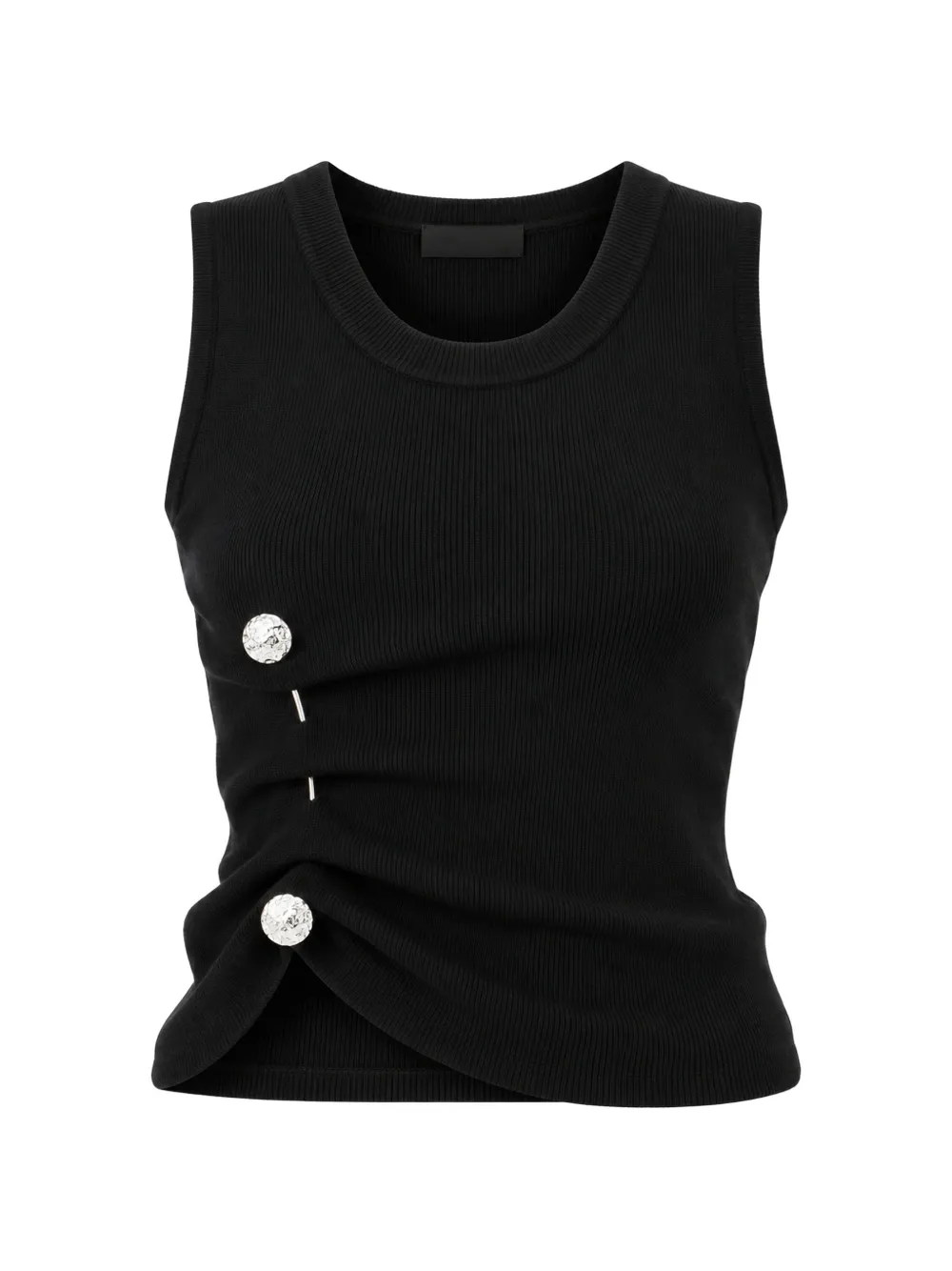 Giuseppe Di Morabito button-embellished ribbed-knit top Zwart