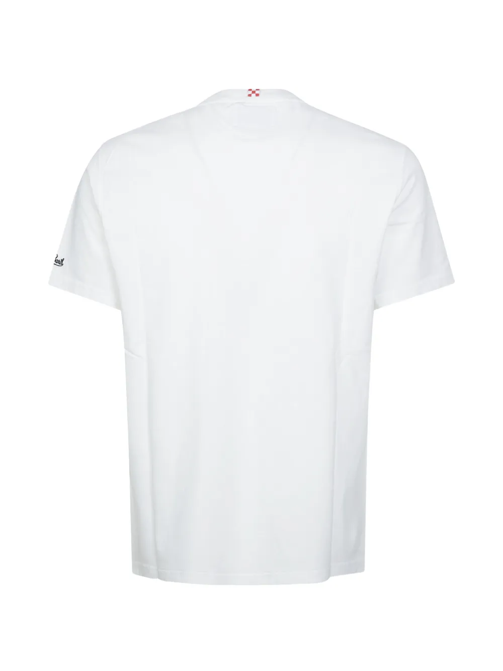 MC2 Saint Barth white Arnott warm organic cotton T-shirt with solo piste rosse embroidery