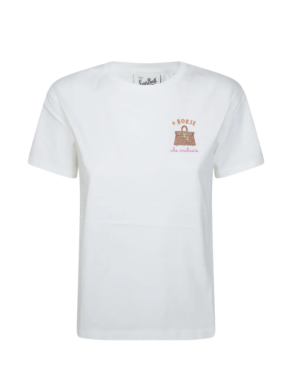 MC2 Saint Barth crystal-embellished cotton T-shirt Wit