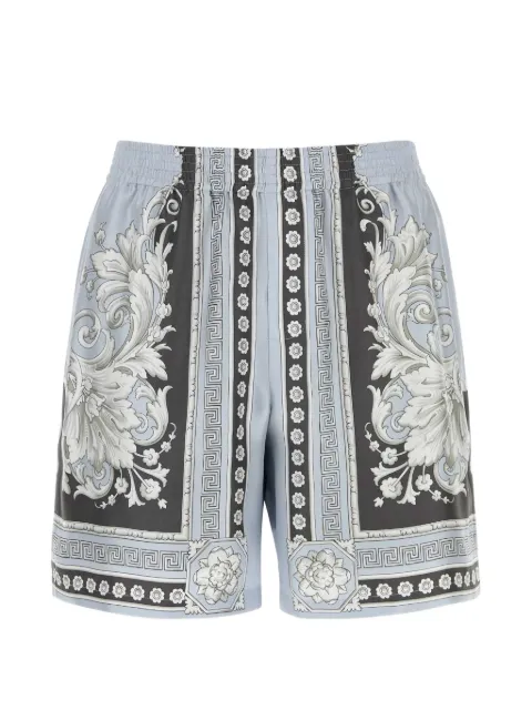 Versace شورت تويل حرير بطبعة