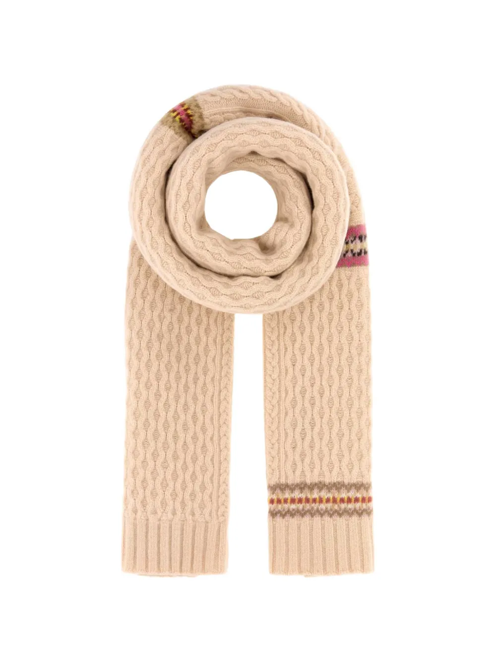 Stella McCartney Fair Isle cable-knit scarf - Toni neutri