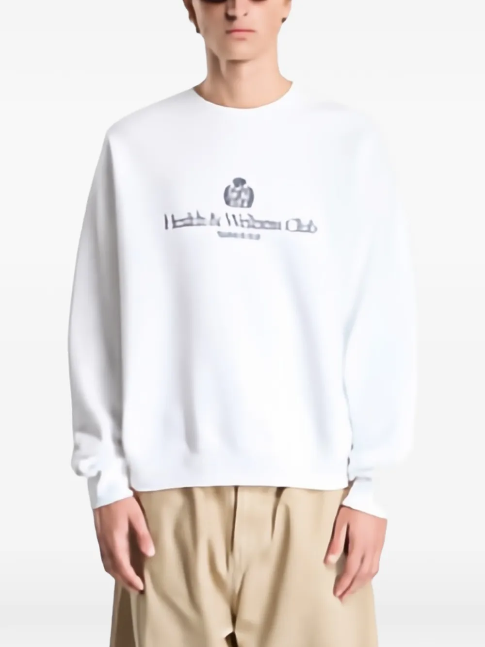 Sporty & Rich H&W-crest embroidered sweater Wit