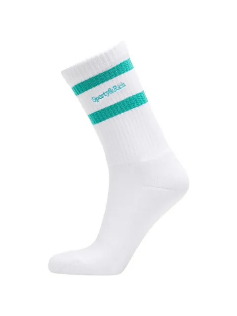 Sporty & Rich Serif Logo striped socks
