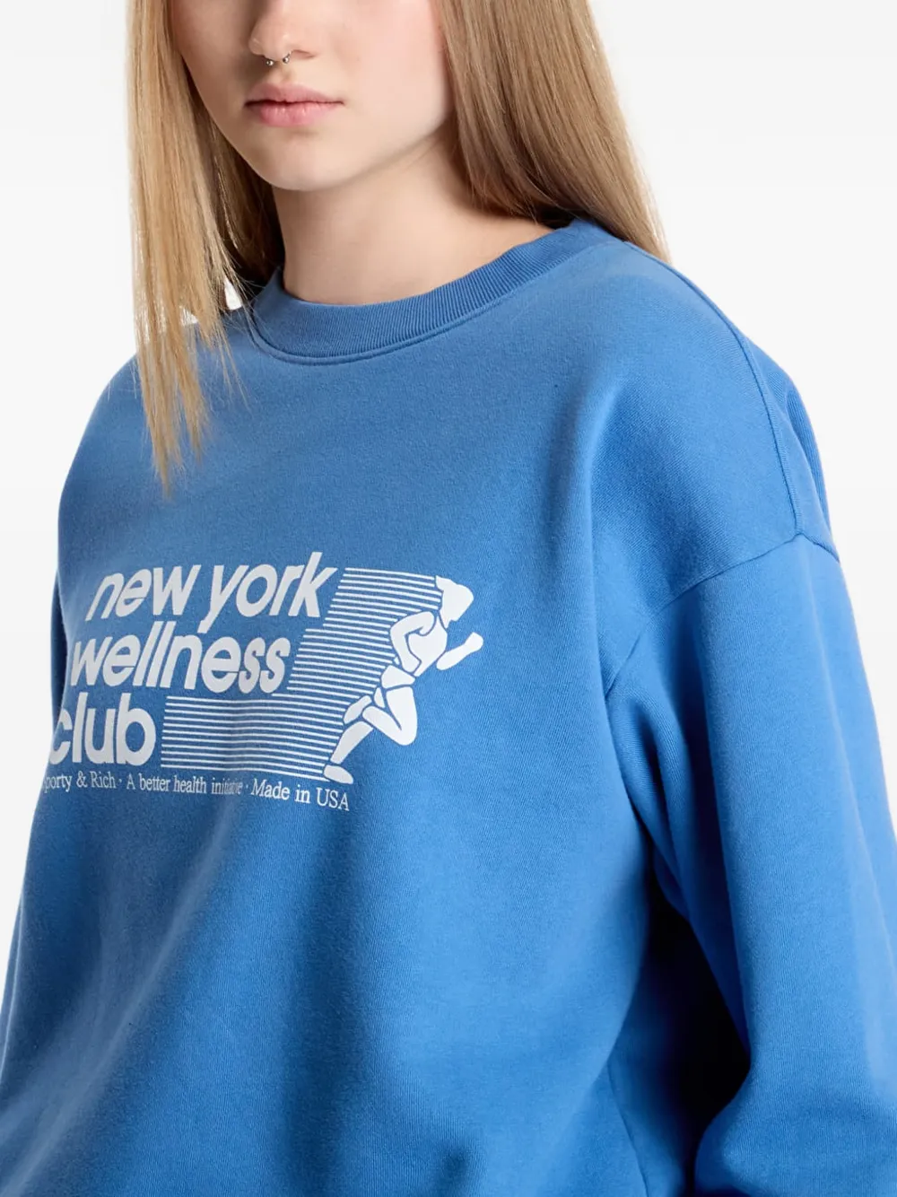 Sporty & Rich Wellness Club logo-print sweatshirt Blauw