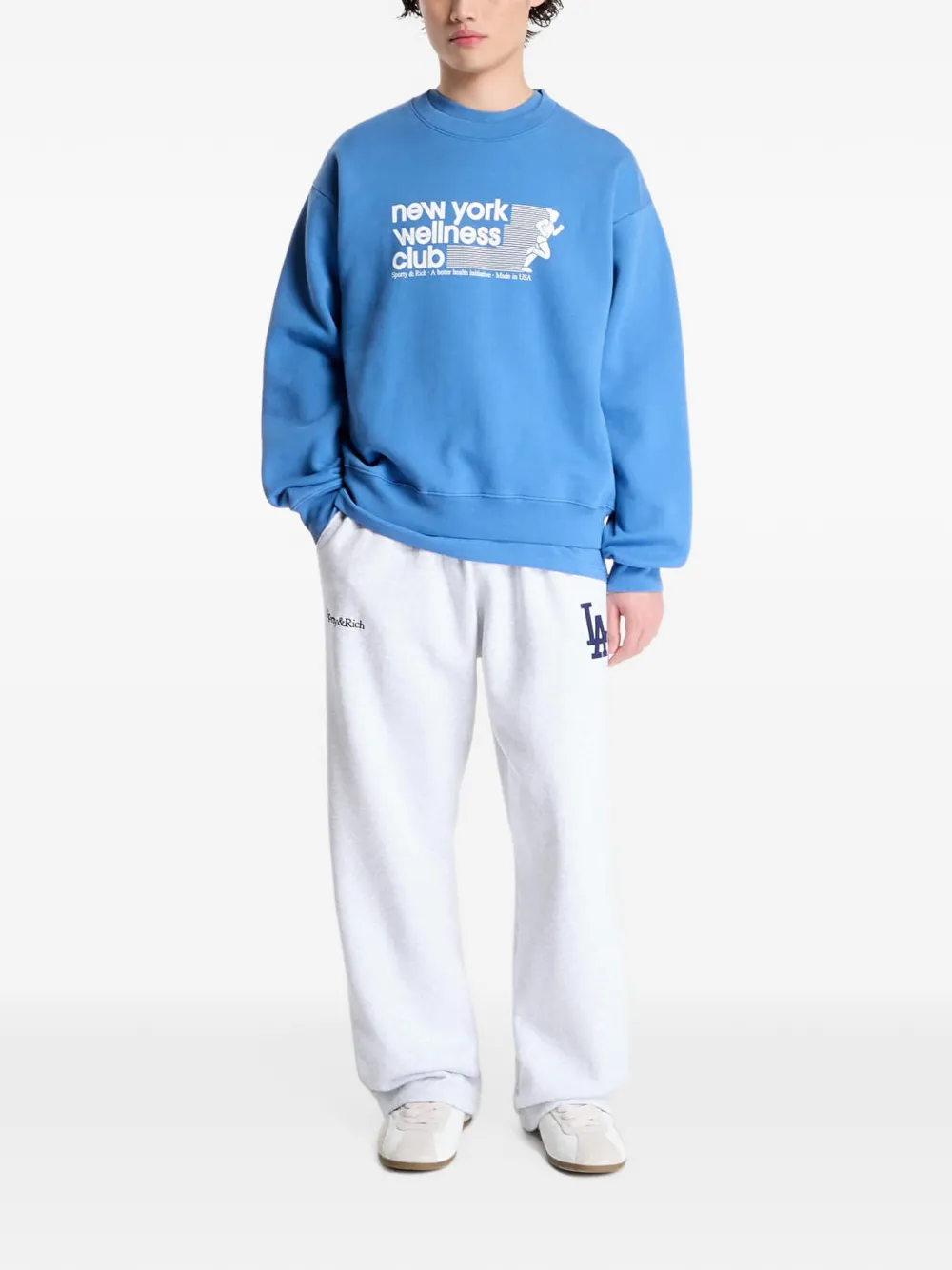Sporty & Rich Wellness Club logo-print sweatshirt Blauw