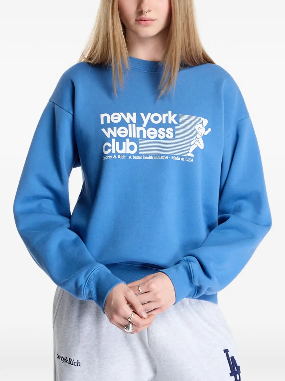 Sporty & Rich Wellness Club logo-print sweatshirt Blauw