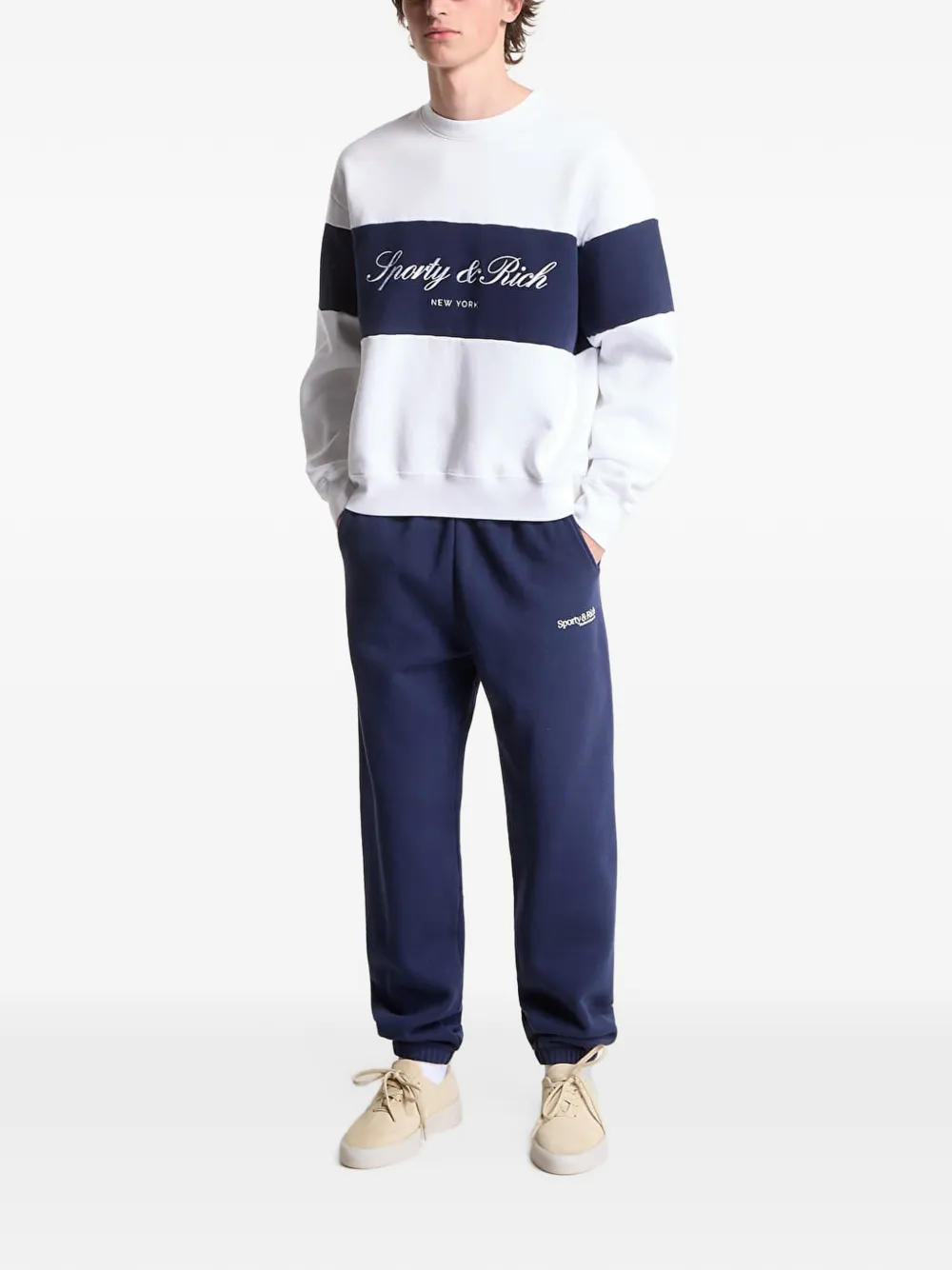 Sporty & Rich logo-print track pants Blauw