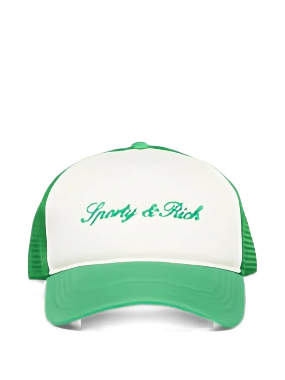 Sporty & Rich logo-embroidered mesh-panel trucker hat Wit