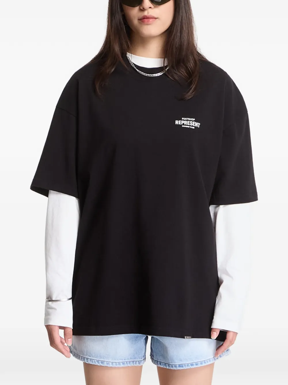 Represent Owners Club logo-print T-shirt Zwart