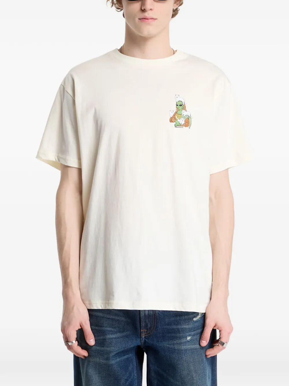 Ripndip Here All Along graphic-print T-shirt Beige