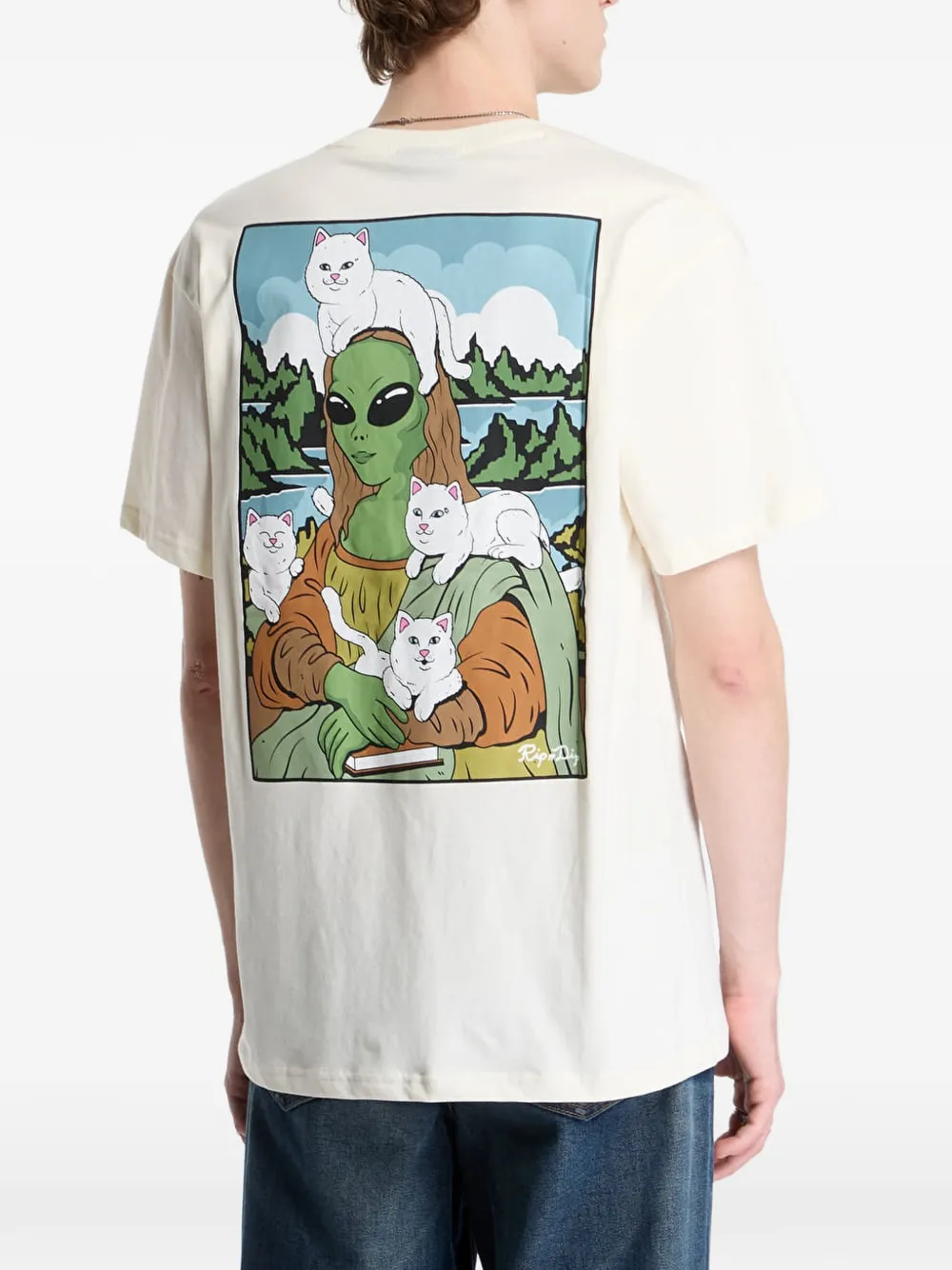 Ripndip Here All Along graphic-print T-shirt Beige