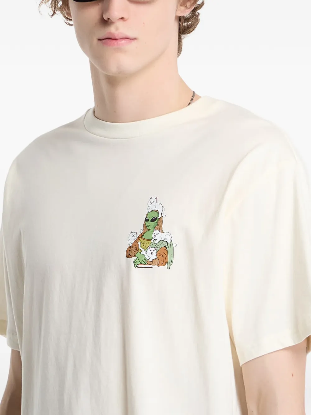 Ripndip Here All Along graphic-print T-shirt Beige