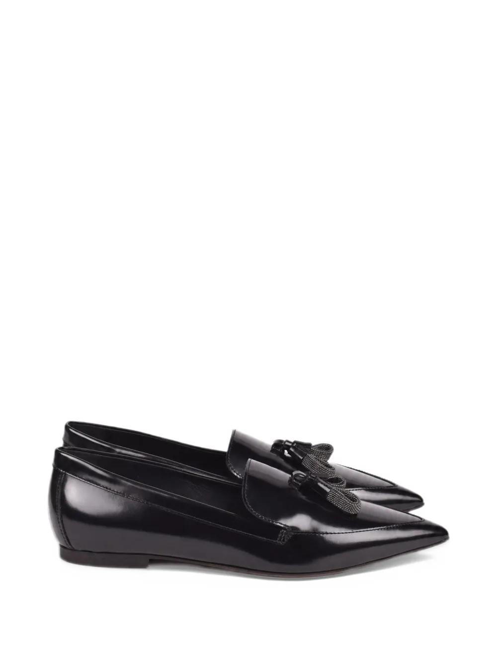 Brunello Cucinelli tassel-detail pointed-toe loafers - Nero