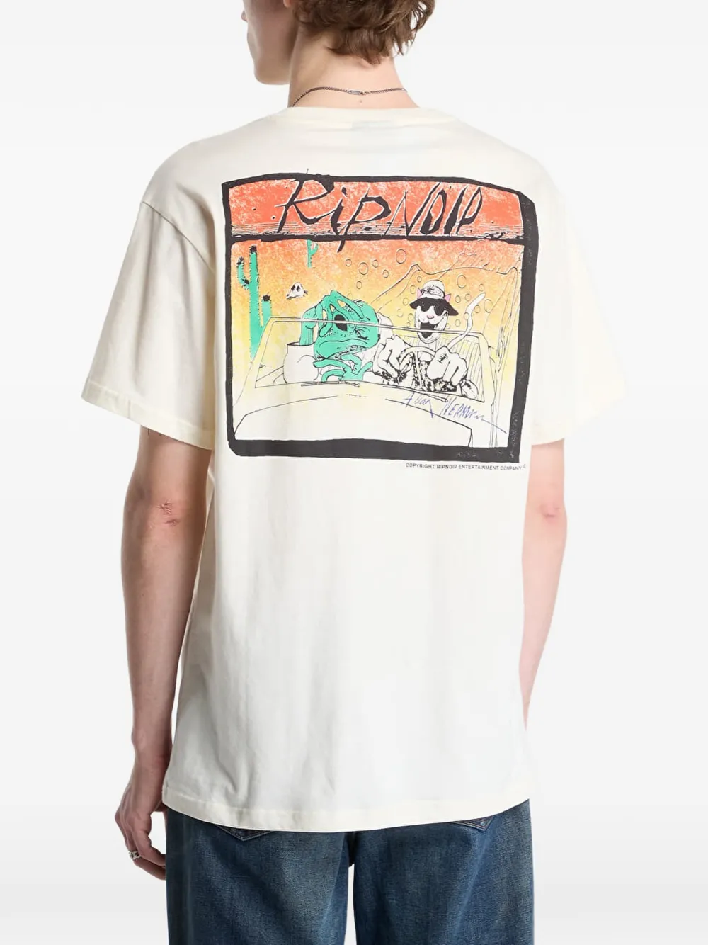 Ripndip Drive Thru logo-print T-shirt Beige