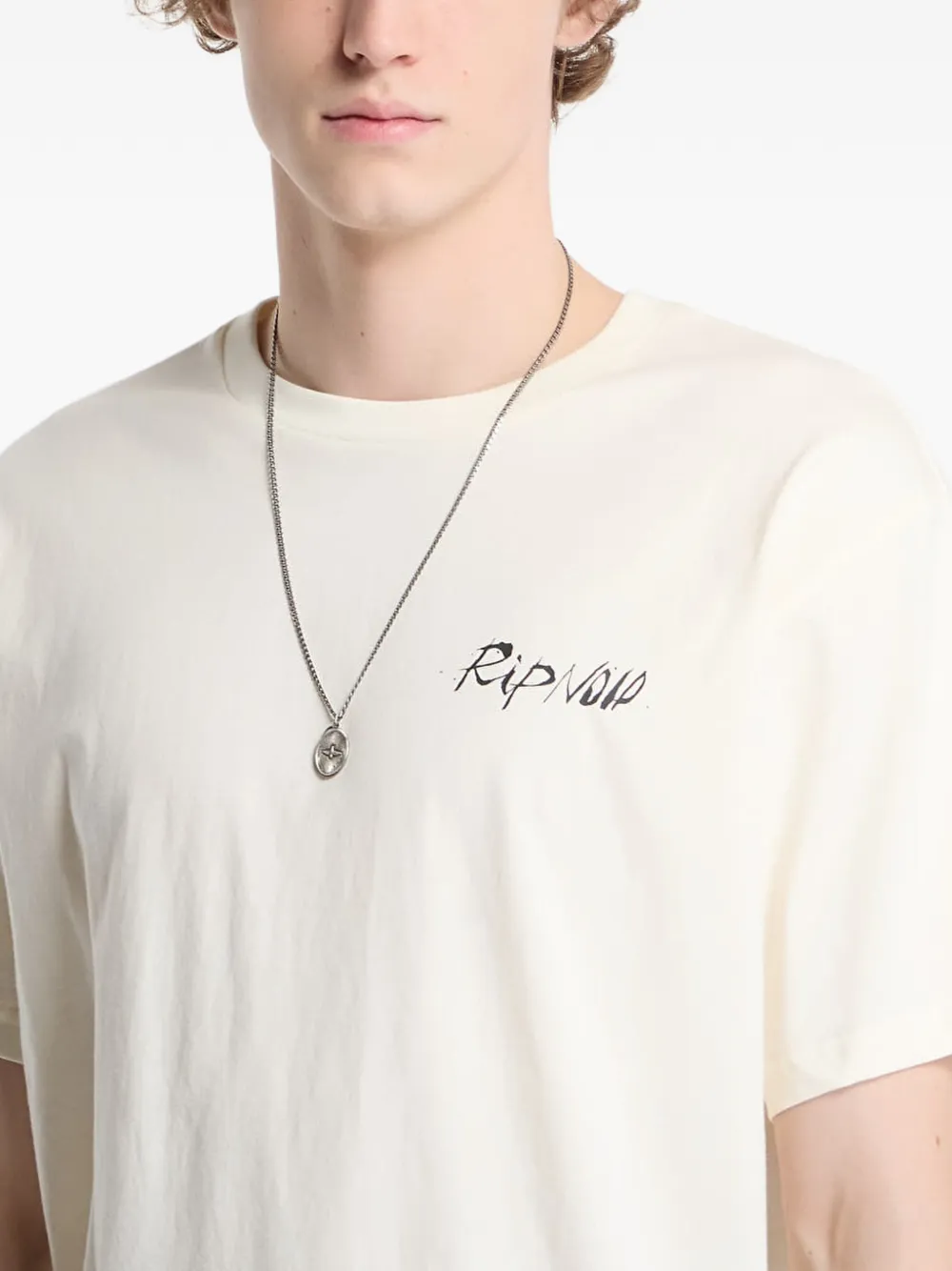 Ripndip Drive Thru logo-print T-shirt Beige